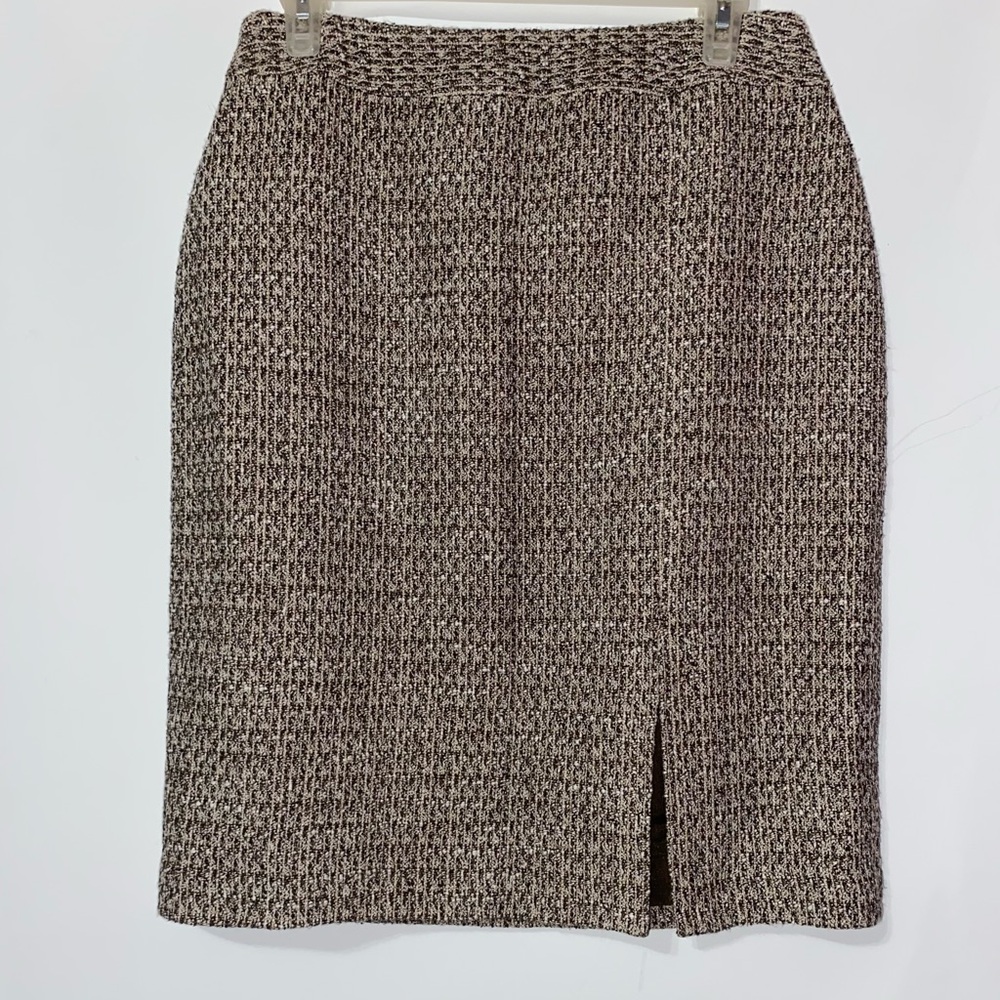 4 ITEMS FOR $20! Brown And Cream Color Tweed Pencil Skirt